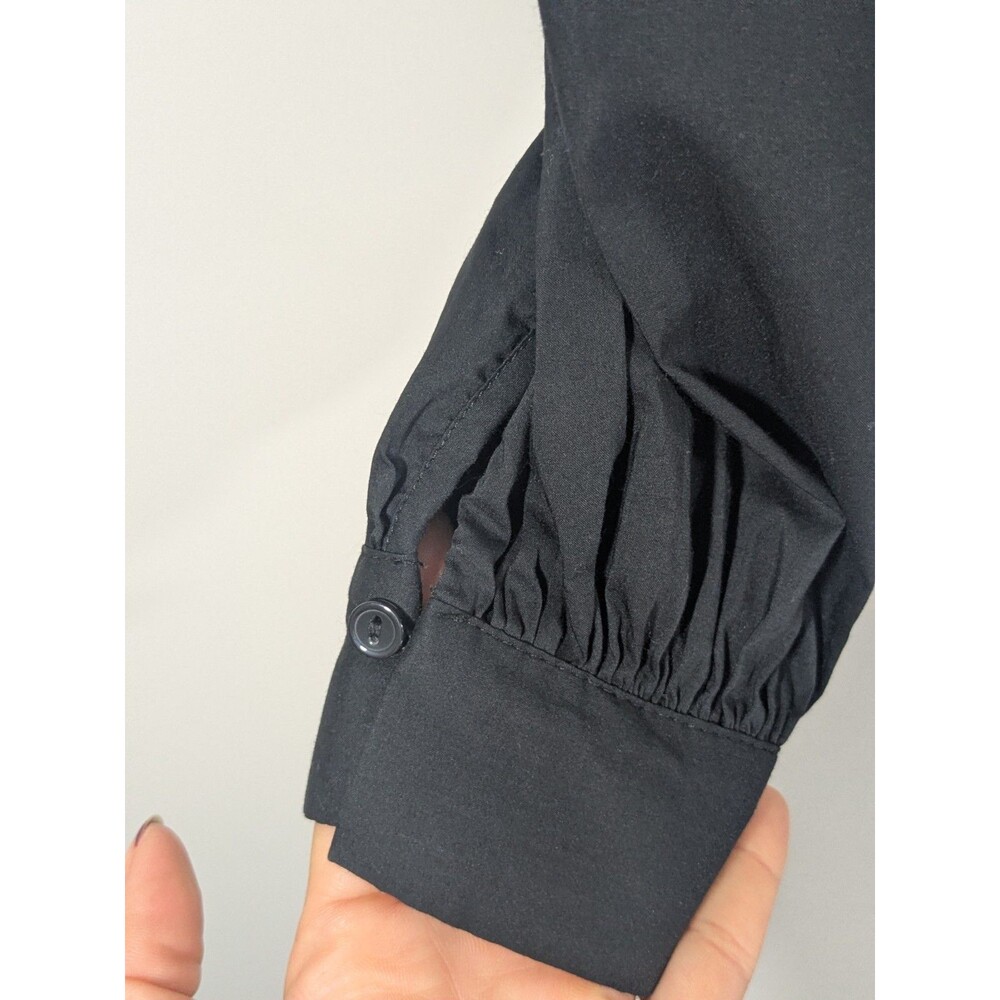 Anthropologie Sweetheart Puff Long Sleeve Black Blouse Smocked Back Sexy Sz S - Picture 8 of 12